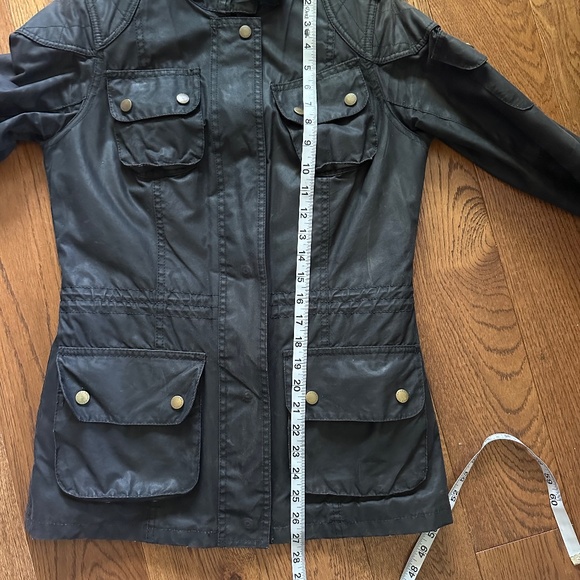 BARBOUR - Waxed Cotton Jacket Size US 4 Black EUC - Picture 5 of 11